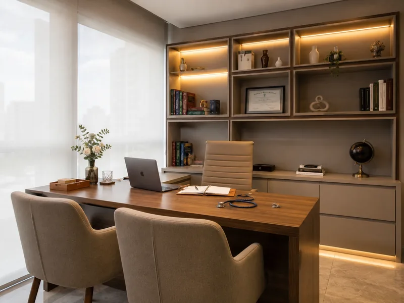Sala de atendimento do consultório em Botafogo